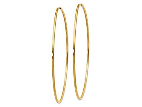 14k Yellow Gold 2 3/8" Endless Hoop Earrings