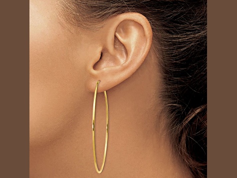 14k Yellow Gold 2 3/8" Endless Hoop Earrings