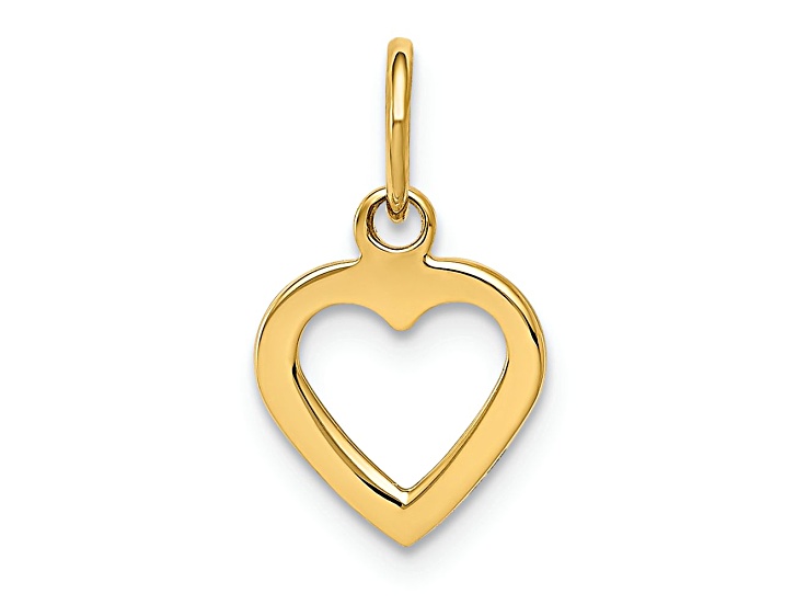 14k Yellow Gold Polished Cut-out Heart Pendant