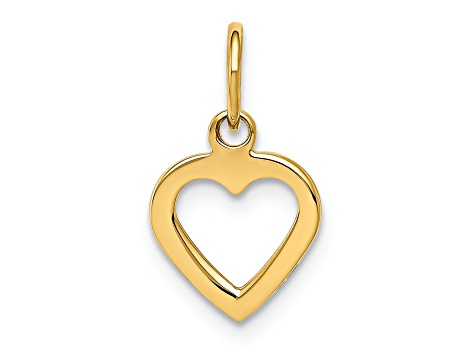 14k Yellow Gold Polished Cut-out Heart Pendant