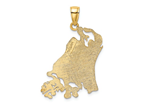 14k Yellow Gold Cut Out Marco Island pendant