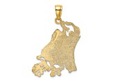 14k Yellow Gold Cut Out Marco Island pendant