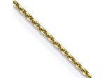 10k Yellow Gold 0.9mm Solid Diamond-Cut Round Open Link Cable 16 Inch Chain