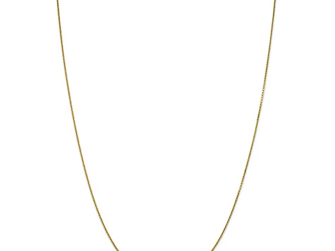 10k Yellow Gold 0.9mm Solid Diamond-Cut Round Open Link Cable 20 Inch Chain