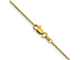 10k Yellow Gold 0.9mm Solid Diamond-Cut Round Open Link Cable 22 Inch Chain
