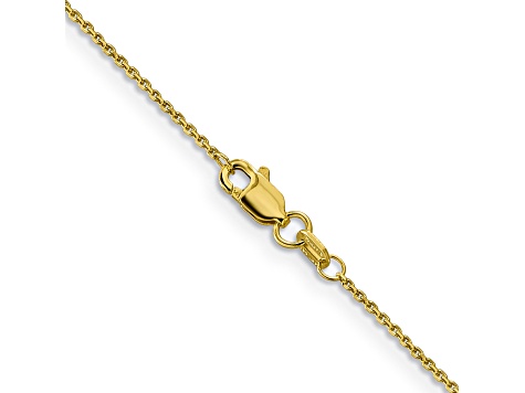 10k Yellow Gold 0.9mm Solid Diamond-Cut Round Open Link Cable 24 Inch Chain