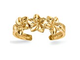 14K Yellow Gold Polished Flowers Toe Ring