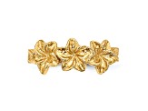 14K Yellow Gold Polished Flowers Toe Ring