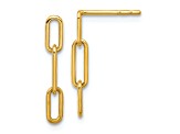 14k Yellow Gold Polished Open Link Dangle Earrings