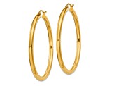 14k Yellow Gold 1 3/4" Polished Tube Hoop Earrings