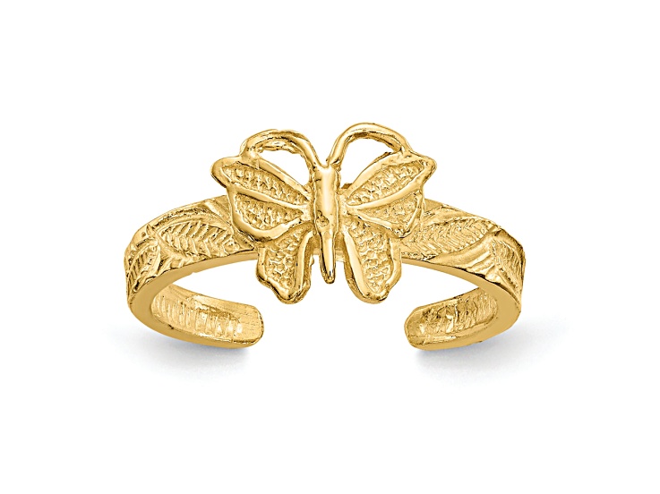 14K Yellow Gold Butterfly Toe Ring