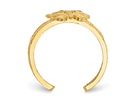 14K Yellow Gold Butterfly Toe Ring