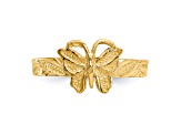 14K Yellow Gold Butterfly Toe Ring