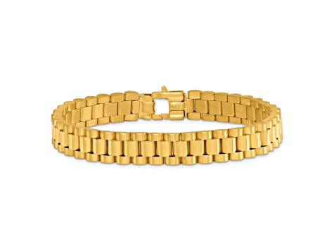 Gold Bracelets Jtv Mens Bracelets 14K Yellow Gold Brushed And