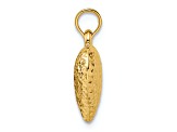 14k Yellow Gold 3D Polished and Diamond-Cut Large Puffed Heart Pendant