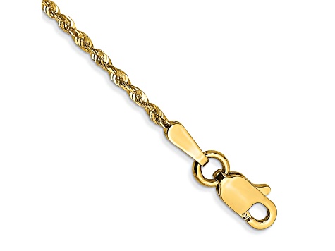 14k Yellow Gold 1.5mm Diamond-Cut Rope Link Bracelet