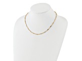 10k Yellow Gold, 10k White Gold and 10k Rose Gold Diamond-Cut 2.4mm Beaded 18 Inch Necklace