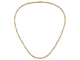 10k Yellow Gold, 10k White Gold and 10k Rose Gold Diamond-Cut 2.4mm Beaded 18 Inch Necklace