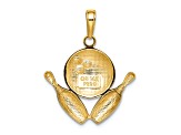 10K Yellow Gold Diamond-Cut Bowling Theme Charm