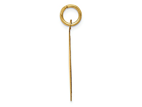14k Yellow Gold Diamond-Cut and Satin Holy Communion Disc Pendant