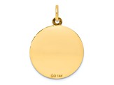 14k Yellow Gold Diamond-Cut and Satin Holy Communion Disc Pendant