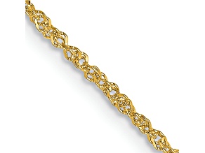 18K Yellow Gold 1.1mm Solid Singapore 16 Inch Chain