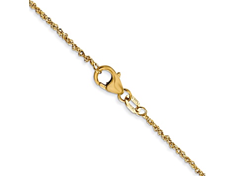 18K Yellow Gold 1.1mm Solid Singapore 18 Inch Chain