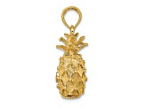 14k Yellow Gold 3D and Textured Pineapple Charm