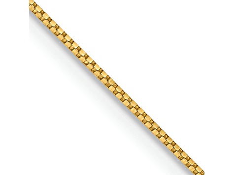 14k Yellow Gold 0.7mm Solid Box 28 Inch Chain