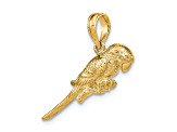 14k Yellow Gold 3D Textured Parrot Charm