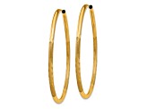 14k Yellow Gold 1 9/16" Satin Diamond-Cut Endless Hoop Earrings