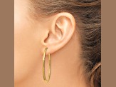 14k Yellow Gold 1 9/16" Satin Diamond-Cut Endless Hoop Earrings