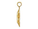 14k Yellow Gold Textured Star Of David Charm