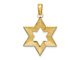 14k Yellow Gold Textured Star Of David Charm