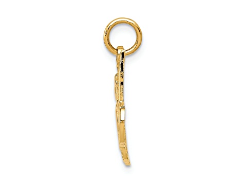 14k Yellow Gold Textured #1 Daughter Charm