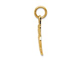 14k Yellow Gold Textured #1 Daughter Charm