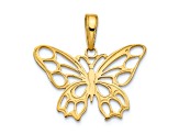 14k Yellow Gold Butterfly Cut-out Pendant
