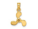 14k Yellow Gold 3D Polished Mini Three Blade Propeller Charm