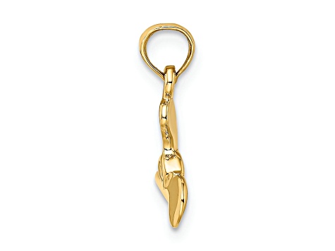14k Yellow Gold 3D Polished Mini Three Blade Propeller Charm
