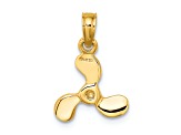 14k Yellow Gold 3D Polished Mini Three Blade Propeller Charm