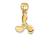 14k Yellow Gold 3D Polished Mini Three Blade Propeller Charm