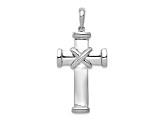 Rhodium over 14k White Gold Latin Cross Pendant