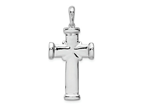 Rhodium over 14k White Gold Latin Cross Pendant