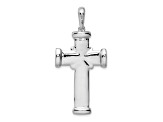 Rhodium over 14k White Gold Latin Cross Pendant