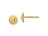 14k Yellow Gold Children's 6.3mm Sunflower Stud Earrings