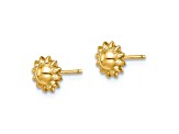 14k Yellow Gold Children's 6.3mm Sunflower Stud Earrings
