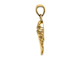 14k Yellow Gold 2D Polished and Textured Manatee Charm
