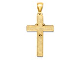 14K Yellow Gold with White Rhodium Cross with Rosary Pendant