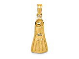 14k Yellow Gold 3D Scuba Flipper Pendant