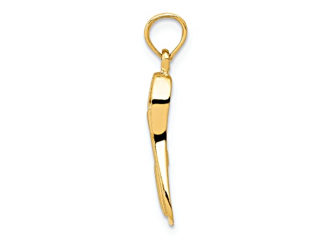 14k Yellow Gold 3D Scuba Flipper Pendant